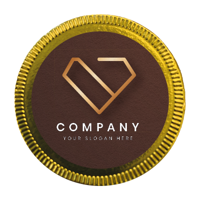 Gouden koffiechocolade munt met logosticker